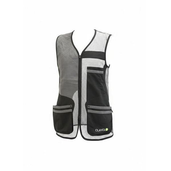 Clayclo Men's Olympia Pro Master Skeet Vest - Black, Grey & Lime Green