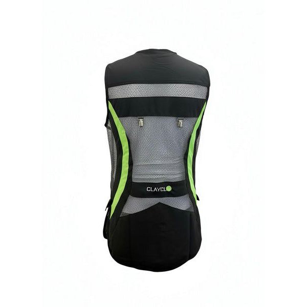 Clayclo Men's Olympia Pro Master Skeet Vest - Black, Grey & Lime Green