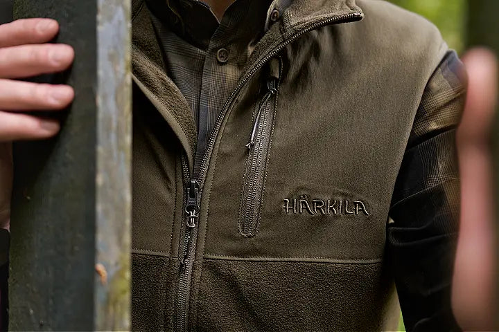 Harkila Fjell Fleece Waistcoat - Hunting Green/Willow Green