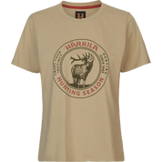 Harkila Stag Badge Ladies S/S T-Shirt - Sand