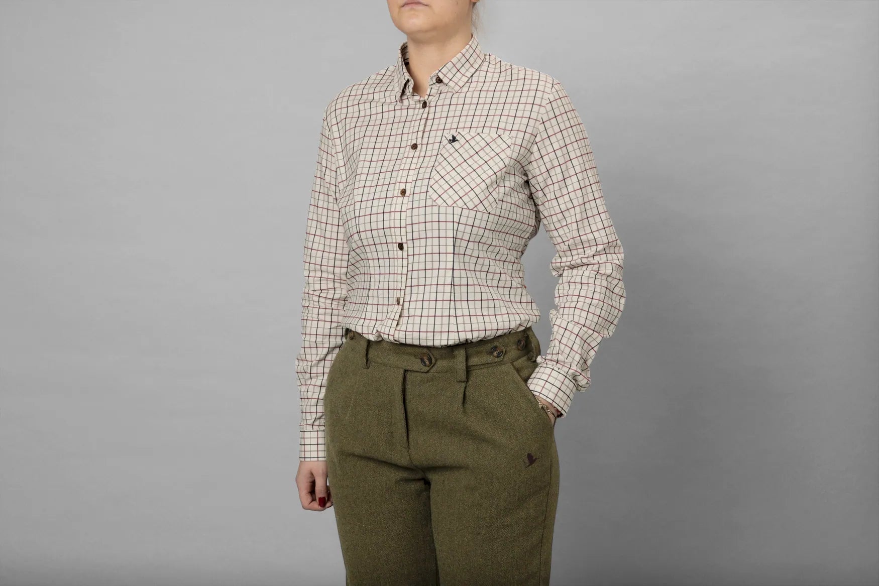 Seeland Kerry Ladies Shirt - Cabernet/Blue Check