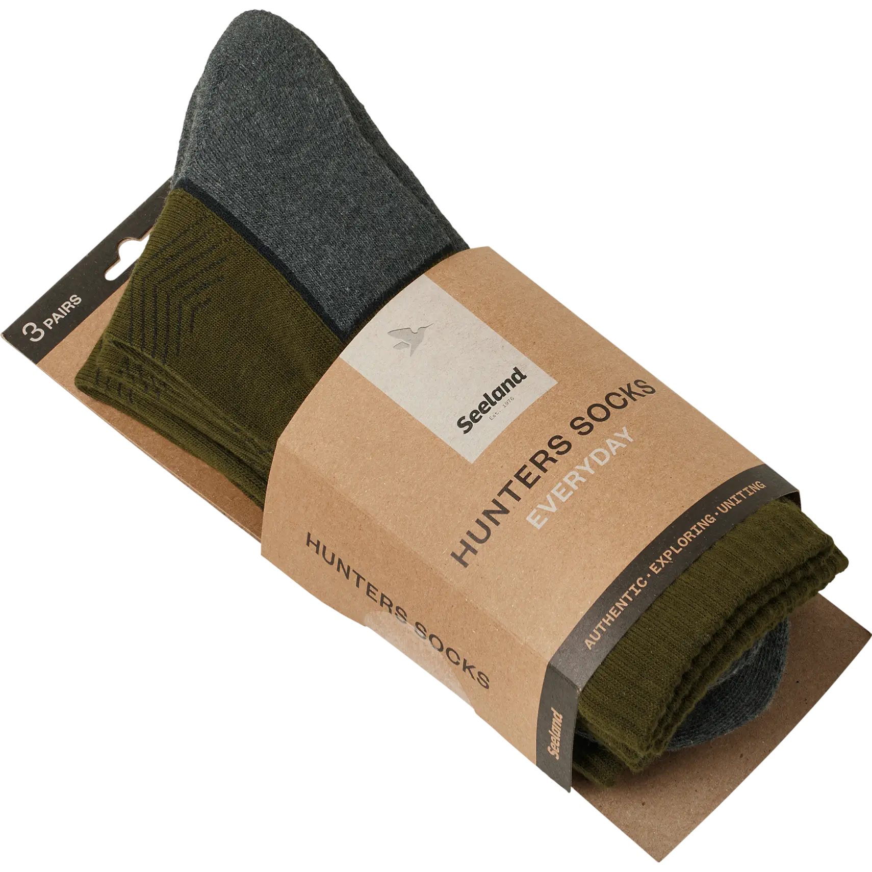 Seeland Field Socks 3Pack - Pine Green/Dark Grey