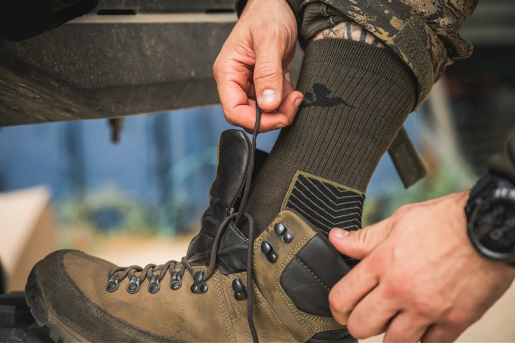 Seeland Field Merino Sock - 2Pack - Pine Green/Military Olive