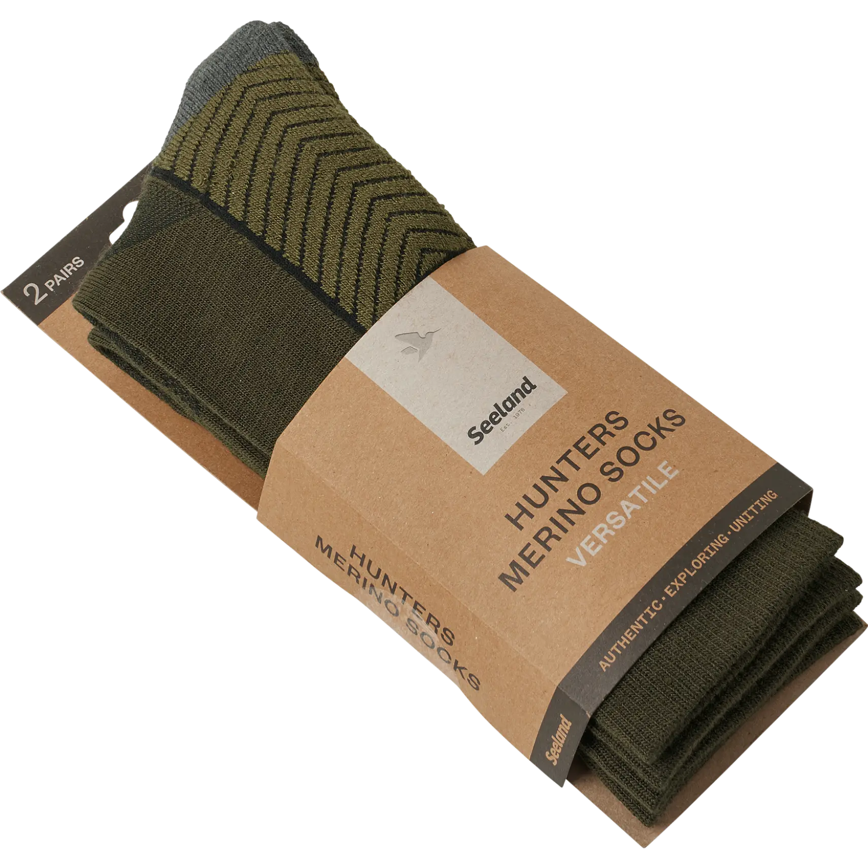 Seeland Field Merino Sock - 2Pack - Pine Green/Military Olive