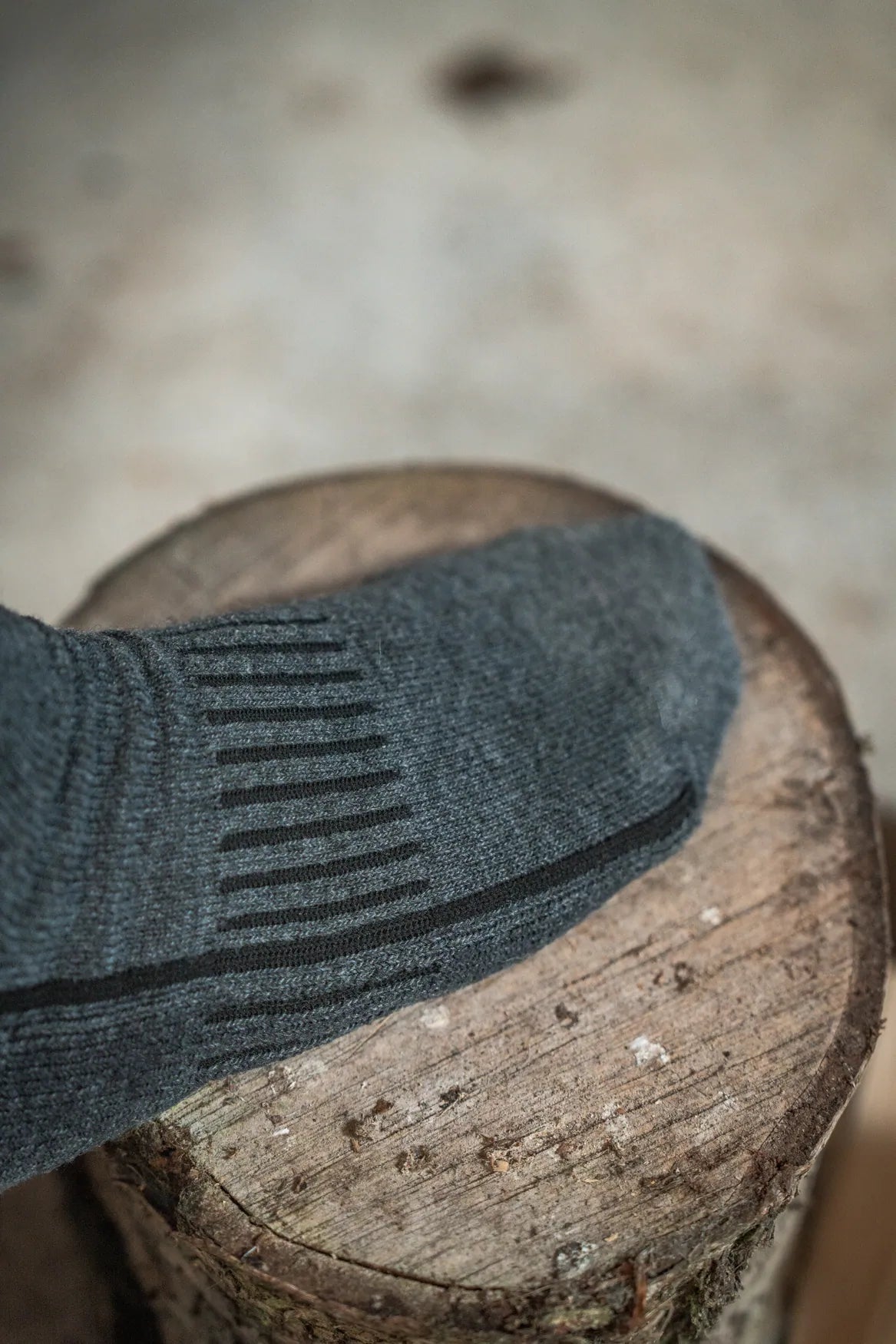 Seeland Field Heavy Merino Sock - Grey Melange/Black