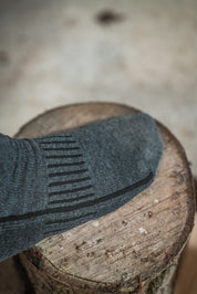 Seeland Field Heavy Merino Sock - Grey Melange/Black