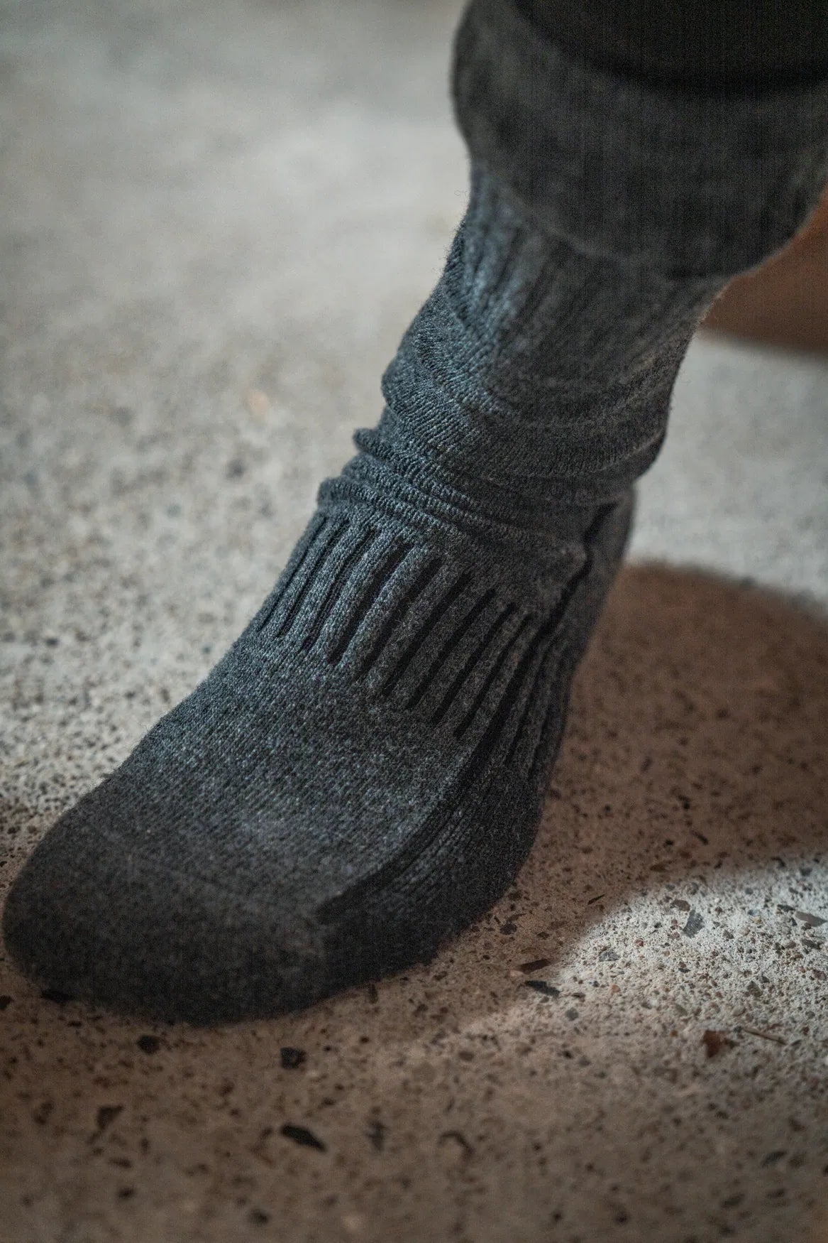 Seeland Field Heavy Merino Sock - Grey Melange/Black
