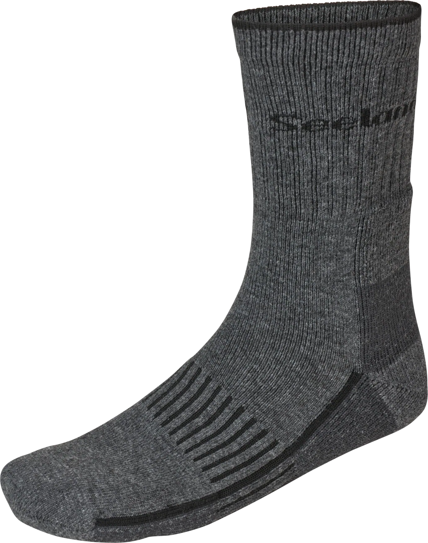 Seeland Field Heavy Merino Sock - Grey Melange/Black