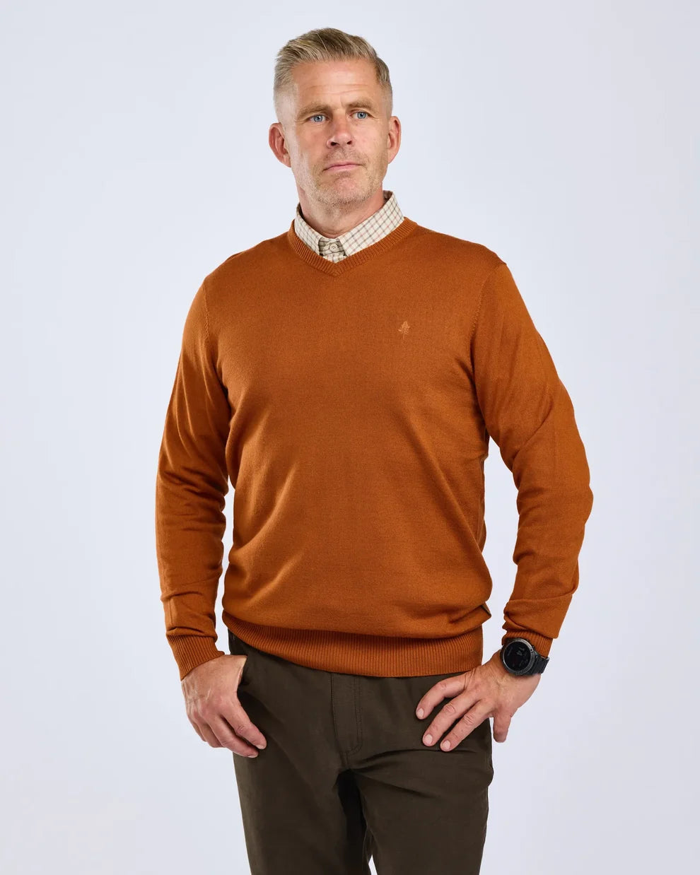 Pinewood Värnamo Merino Sweater - Orange Clay