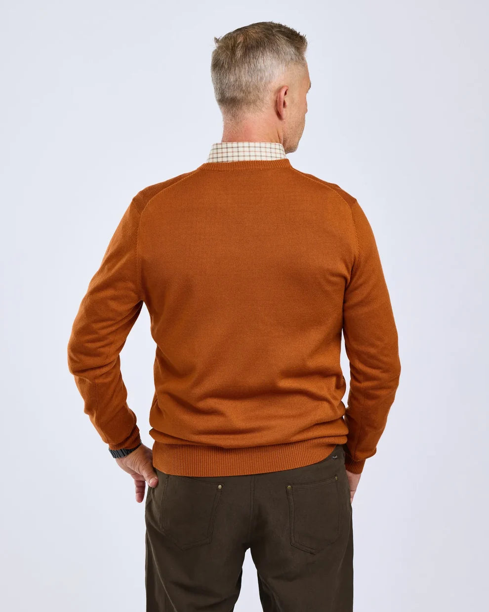 Pinewood Värnamo Merino Sweater - Orange Clay