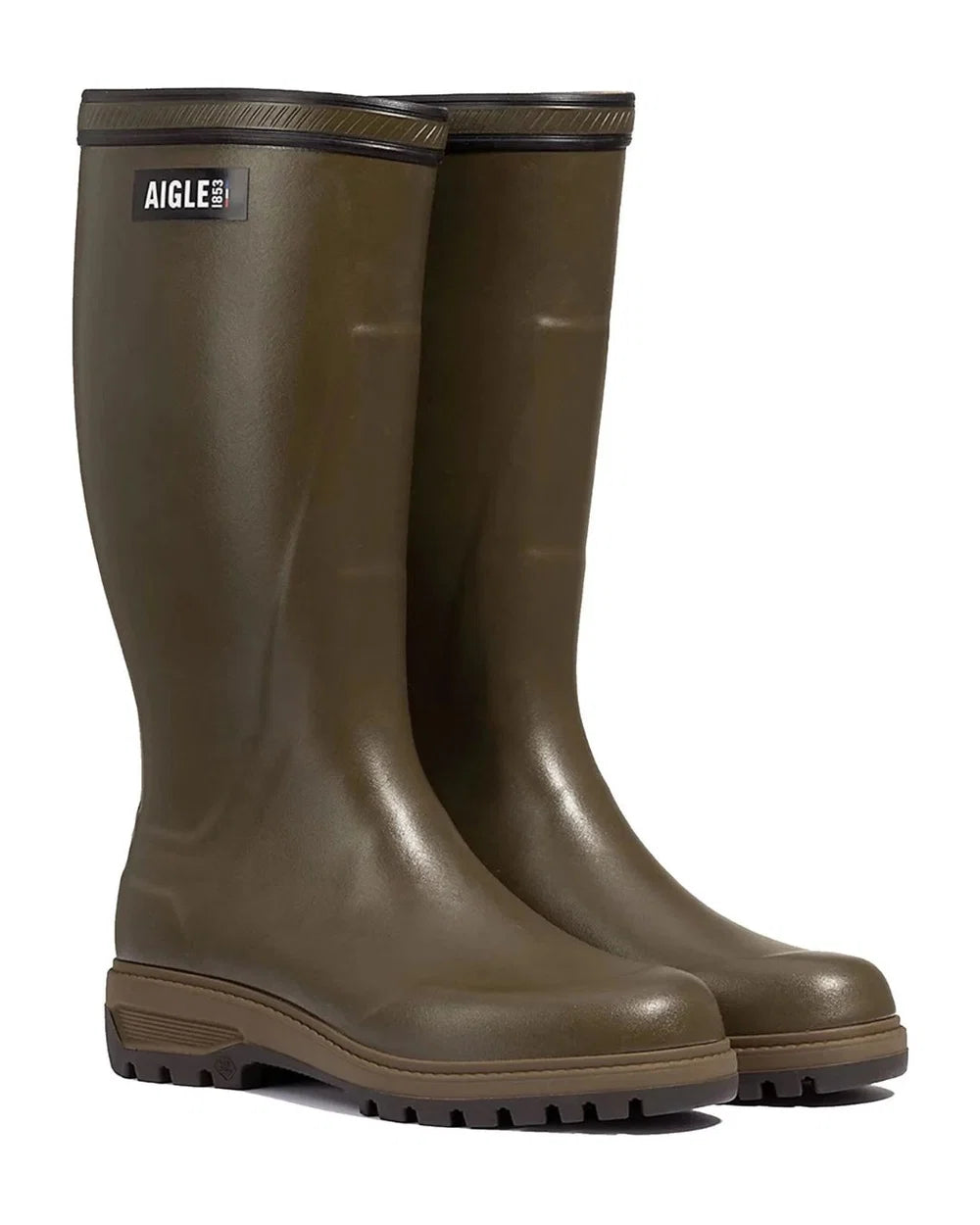 Aigle Parcours 3 Wellington Boots with Neomesh Lining - Vert Olive
