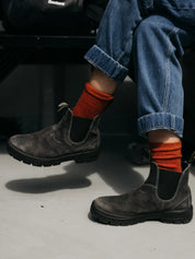 Blundstone X Finisterre Boot - Steel Grey Leather with Olive Elastic