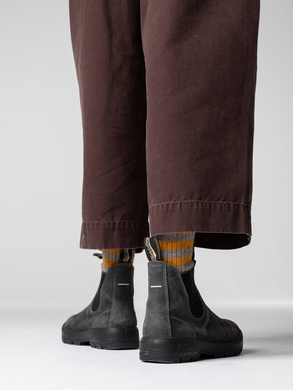 Blundstone X Finisterre Boot - Steel Grey Leather with Olive Elastic