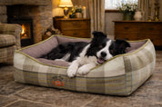 Snug & Cosy Green Check Dog Bed - XL