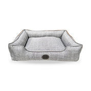 Snug & Cosy Grey Square Check Dog Bed - XL