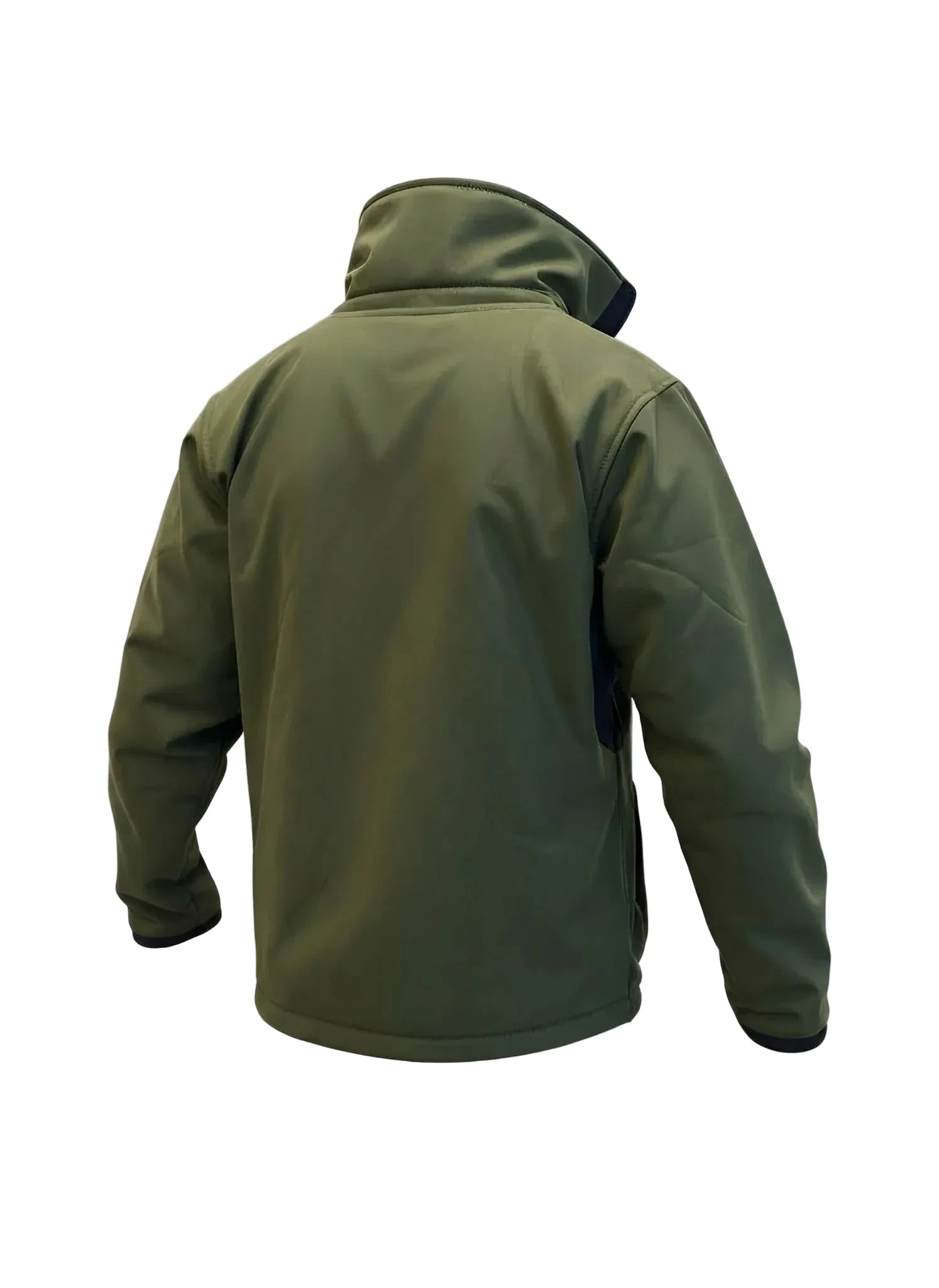 Clayclo Men's Softshell Jacket - Olive Green/Brown Suede