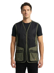 Clayclo Men's Olympia Pro Shell Vest - Olive Green & Black Mesh