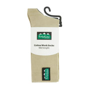 Ridgeline Cotton Light Work Socks Mid Length 3-Pack - Olive Multi