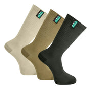 Ridgeline Cotton Light Work Socks Mid Length 3-Pack - Olive Multi