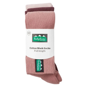 Ridgeline Cotton Work Socks Full Length 3 Pack - Oxblood
