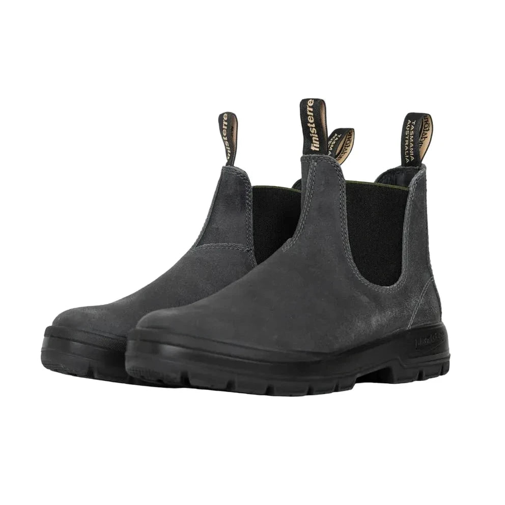 Blundstone X Finisterre Boot - Steel Grey Leather with Olive Elastic