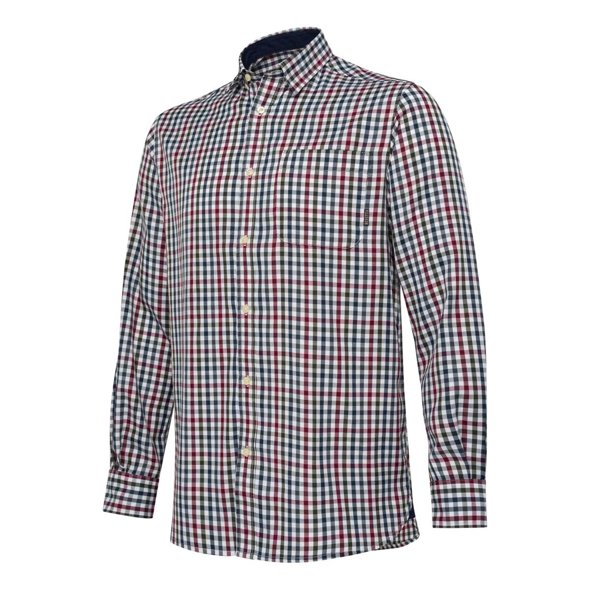 Beretta Ellis Shirt - White & Bordeaux Check