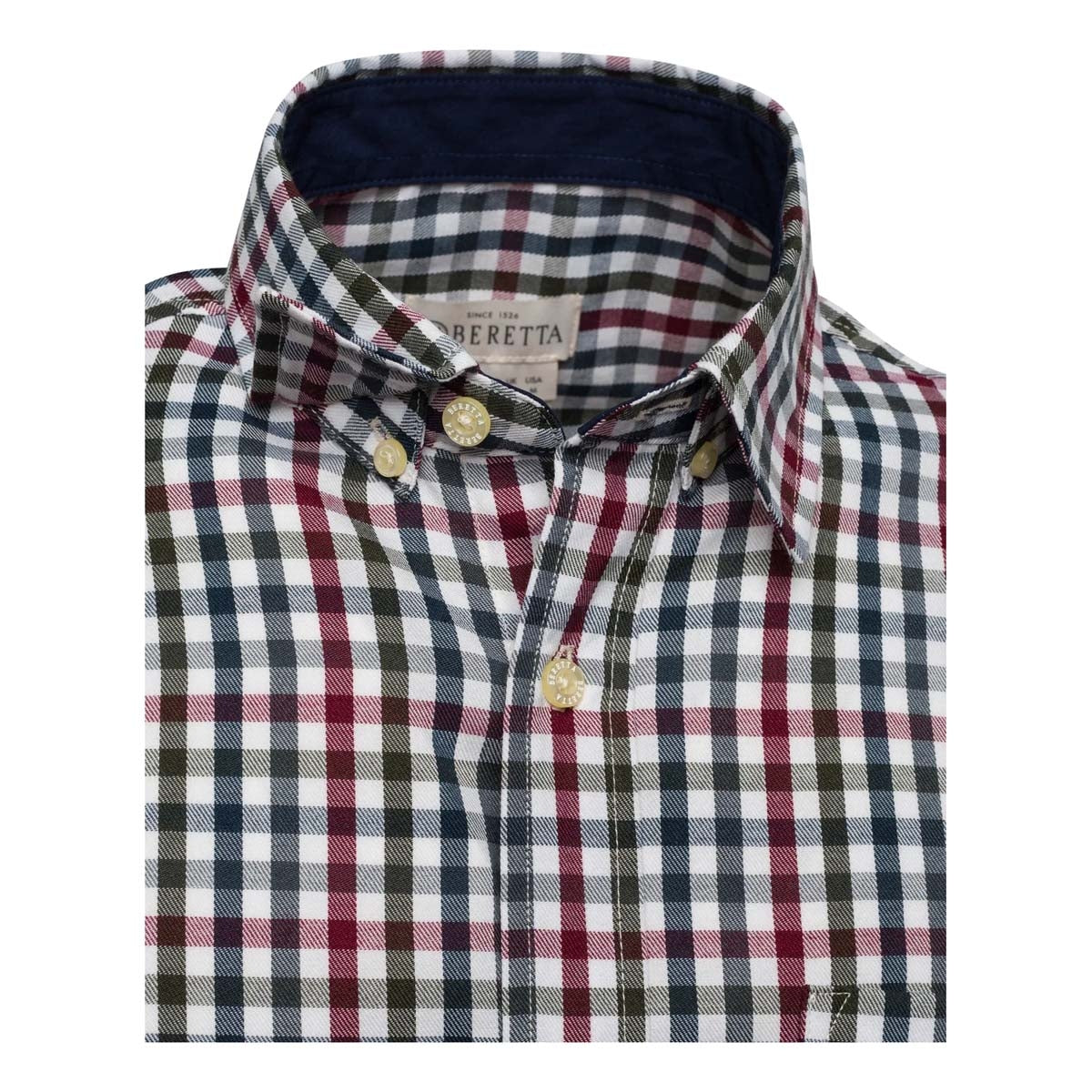 Beretta Ellis Shirt - White & Bordeaux Check