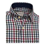 Beretta Ellis Shirt - White & Bordeaux Check
