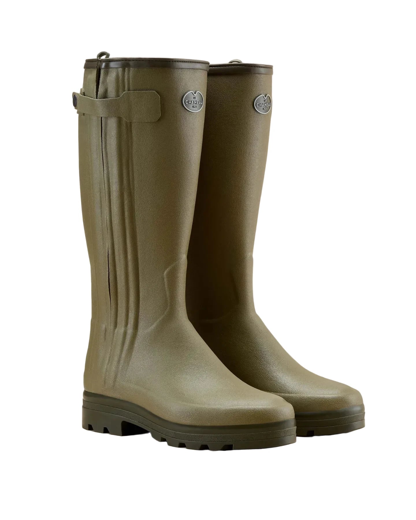 Le Chameau Men's Chasseur Neo Wellington Boots - Vert Vierzon (Black Neoprene)
