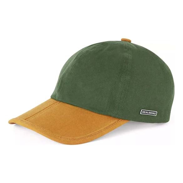 Sealskinz Marham Waterproof Oiled Canvas Foldable Cap - Olive/Tan (One Size)