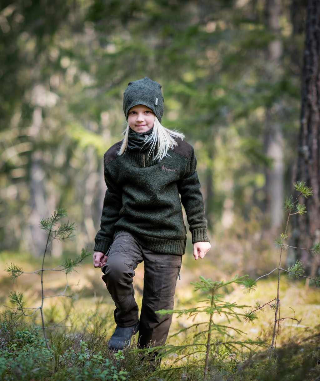 Pinewood Kids Hurricane Sweater - Deep Green Melange