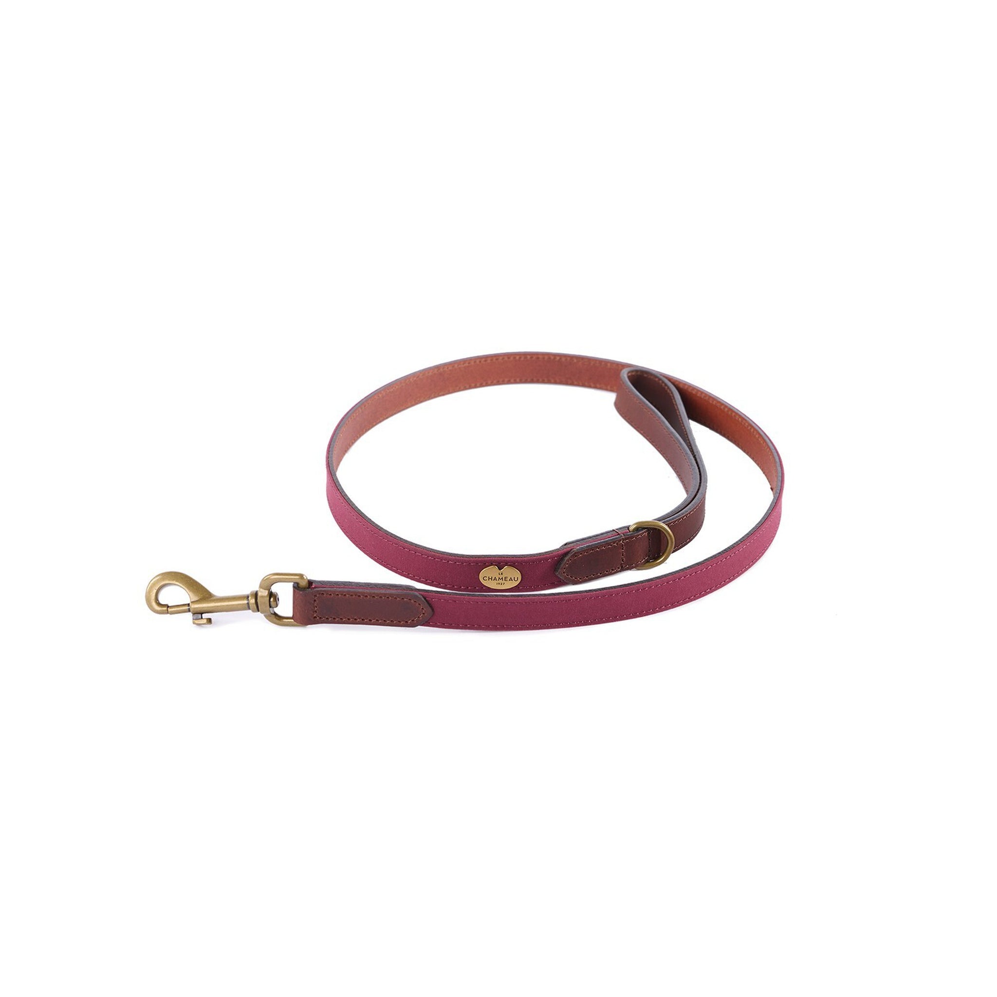 Le Chameau Waxed Cotton/Leather Dog Lead - Rouge