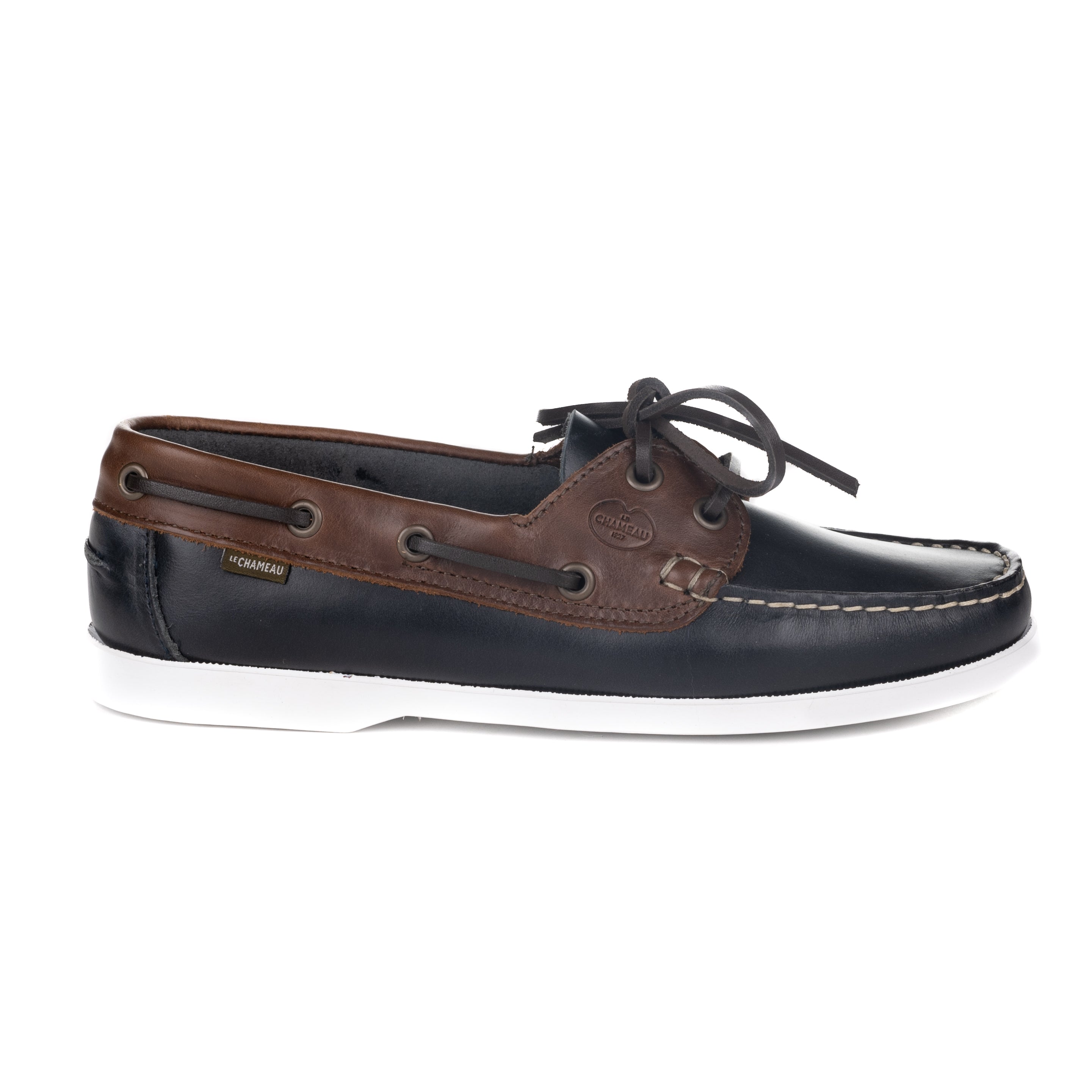Le Chameau Galion Femme Deck Shoes - Bleu/Marron