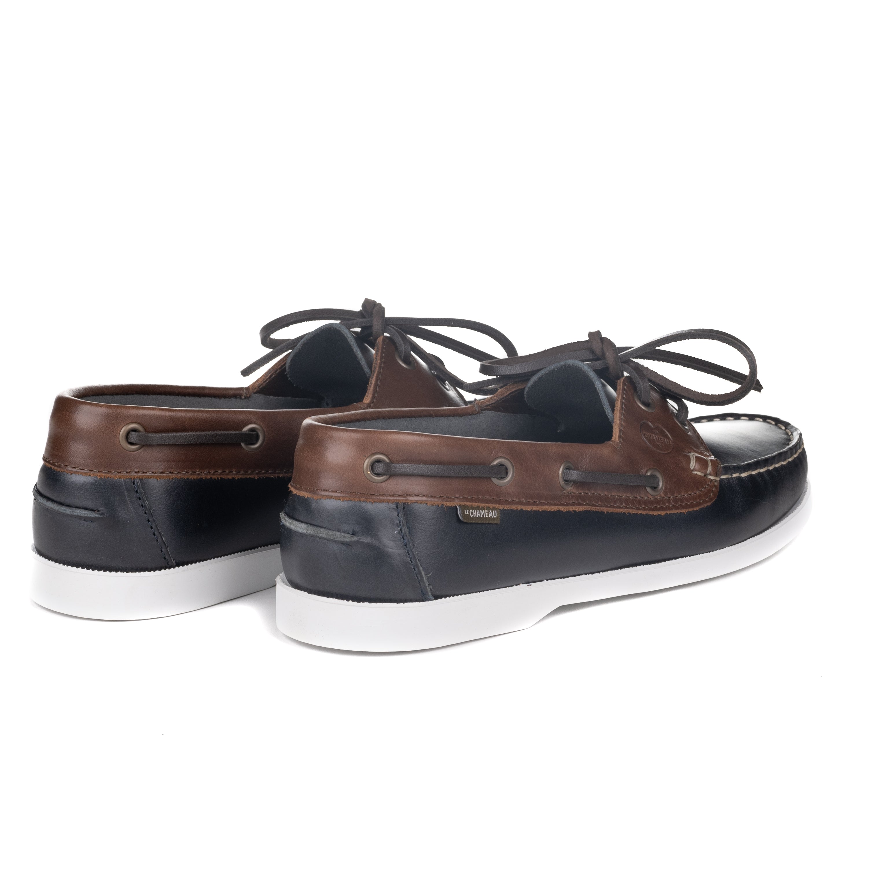 Le Chameau Galion Femme Deck Shoes - Bleu/Marron