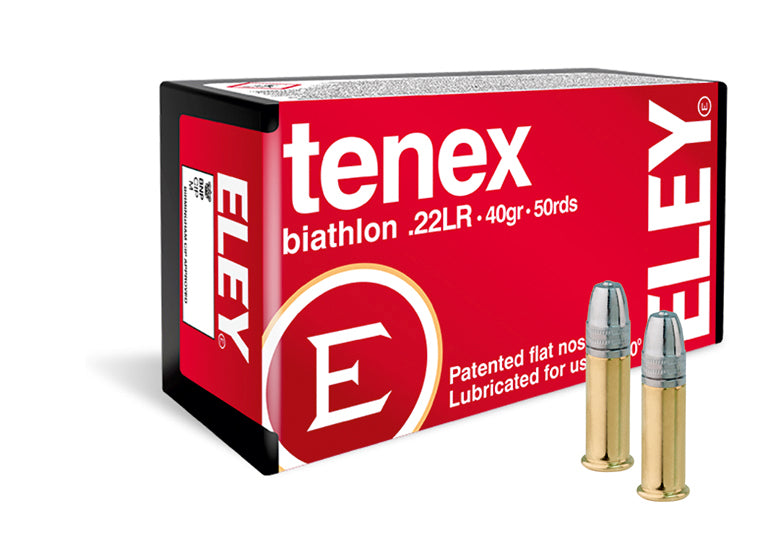 Eley Tenex Biathlon 22LR Rifle Ammunition Bullets 40g Flat Nose SALE