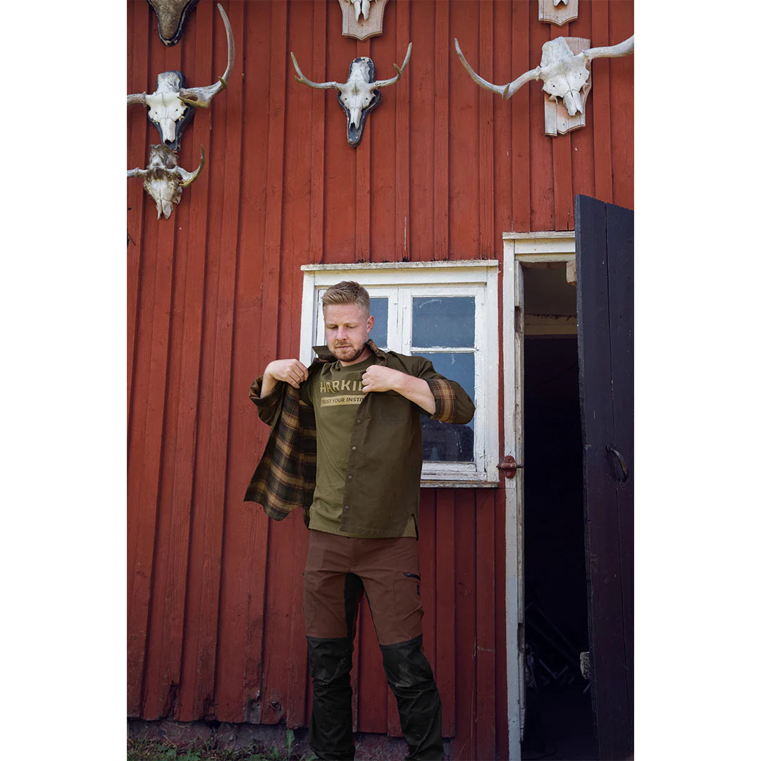 Harkila Eirik Reversible Shirt Jacket - Dark Warm Olive/Burgundy