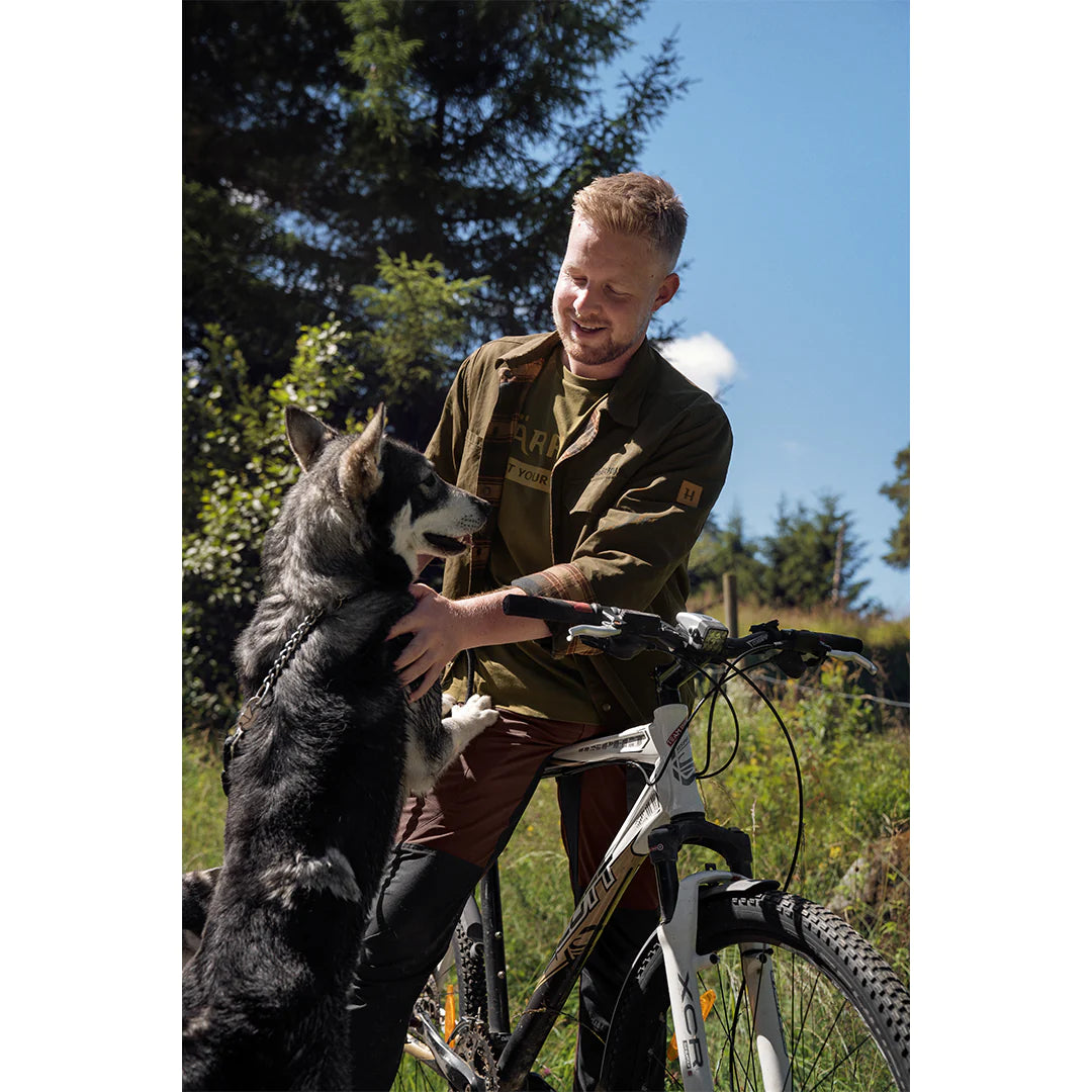 Harkila Eirik Reversible Shirt Jacket - Dark Warm Olive/Burgundy