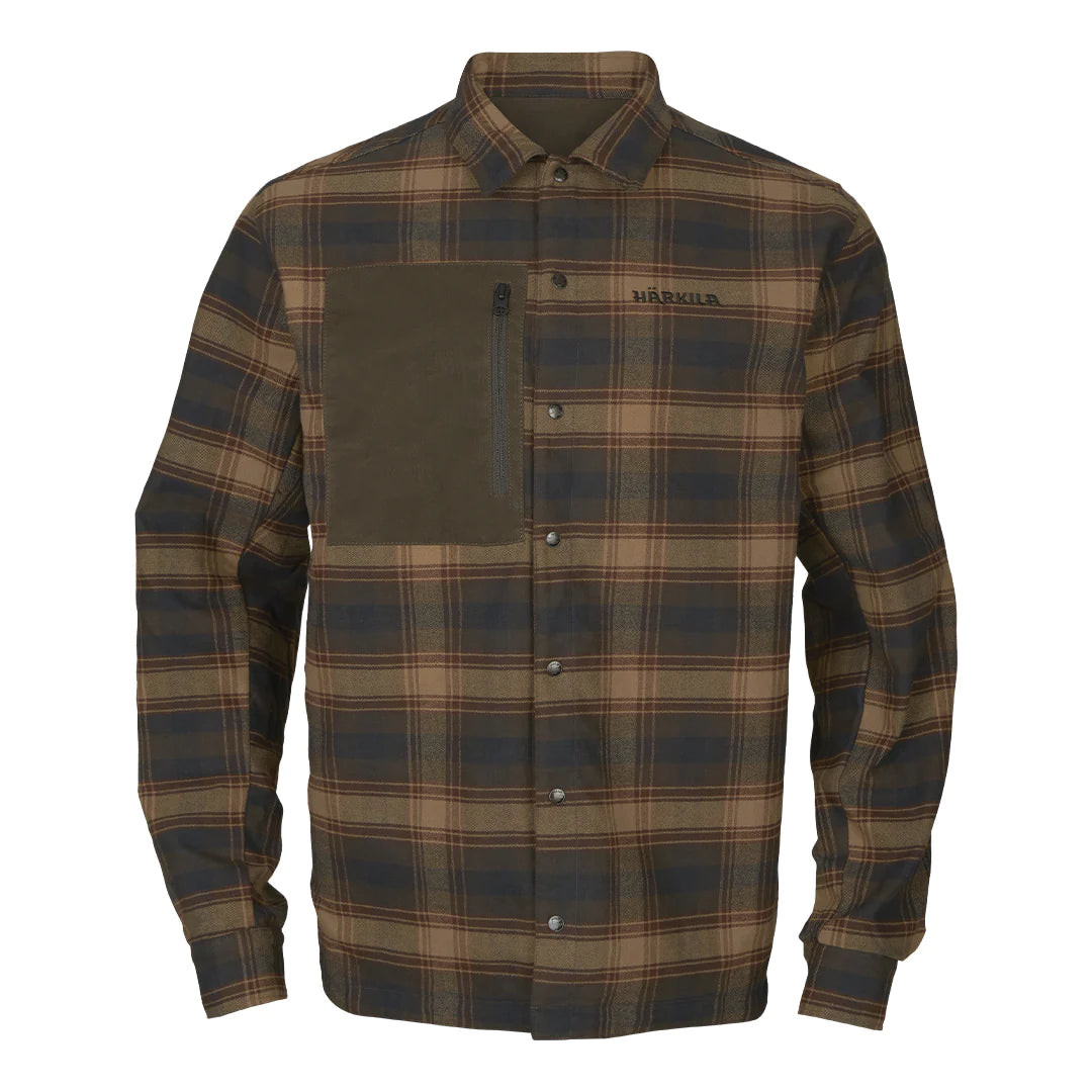 Harkila Eirik Reversible Shirt Jacket - Dark Warm Olive/Burgundy