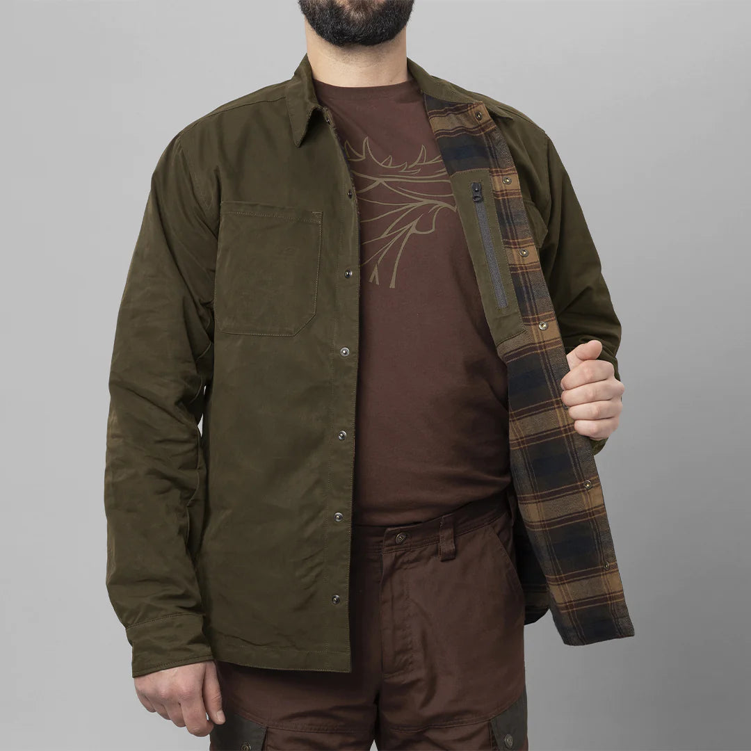 Harkila Eirik Reversible Shirt Jacket - Dark Warm Olive/Burgundy