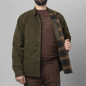Harkila Eirik Reversible Shirt Jacket - Dark Warm Olive/Burgundy