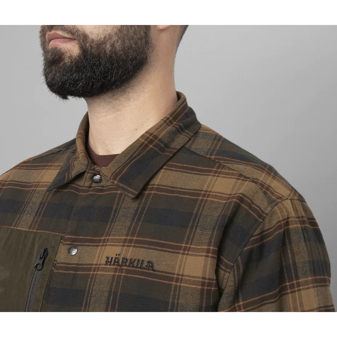 Harkila Eirik Reversible Shirt Jacket - Dark Warm Olive/Burgundy