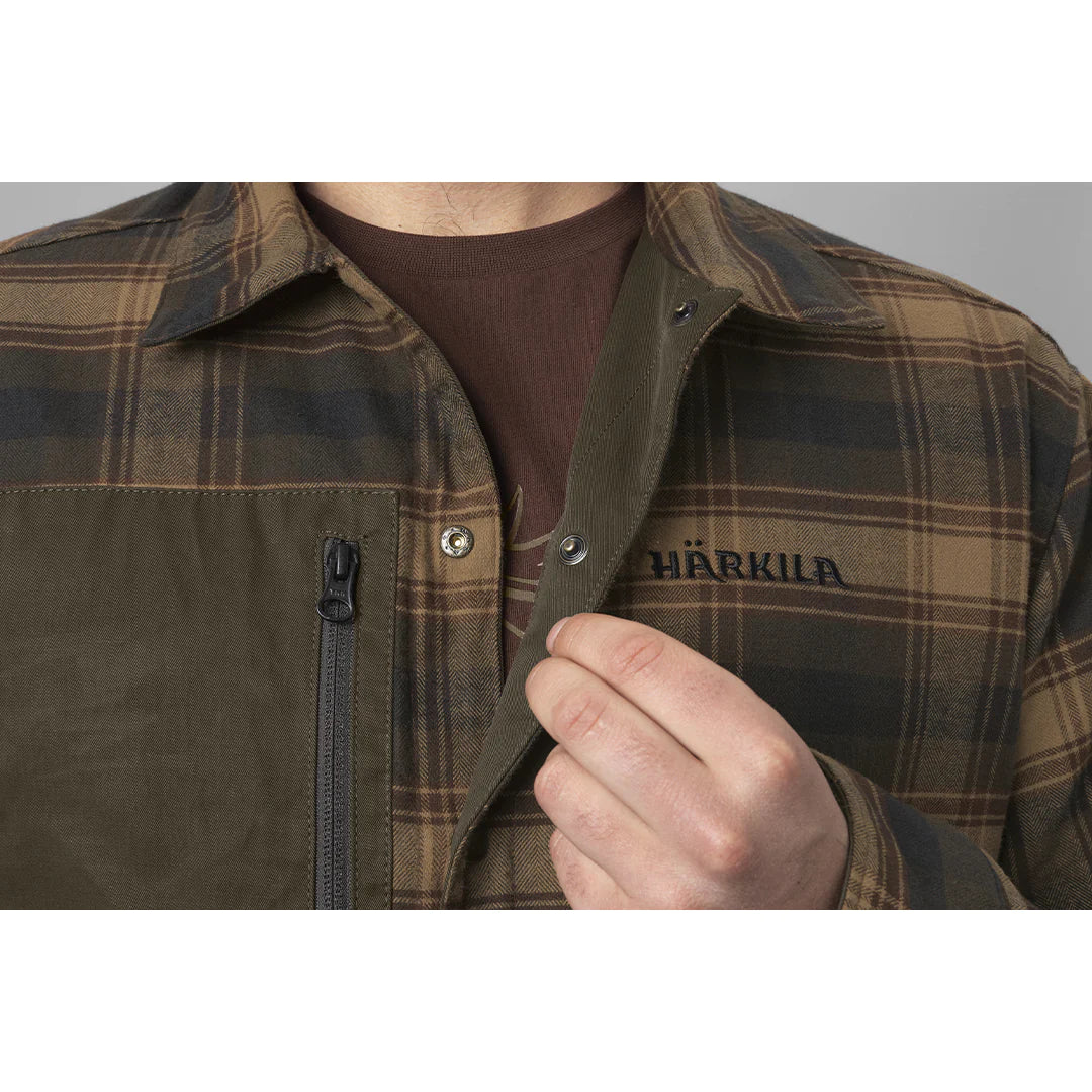 Harkila Eirik Reversible Shirt Jacket - Dark Warm Olive/Burgundy