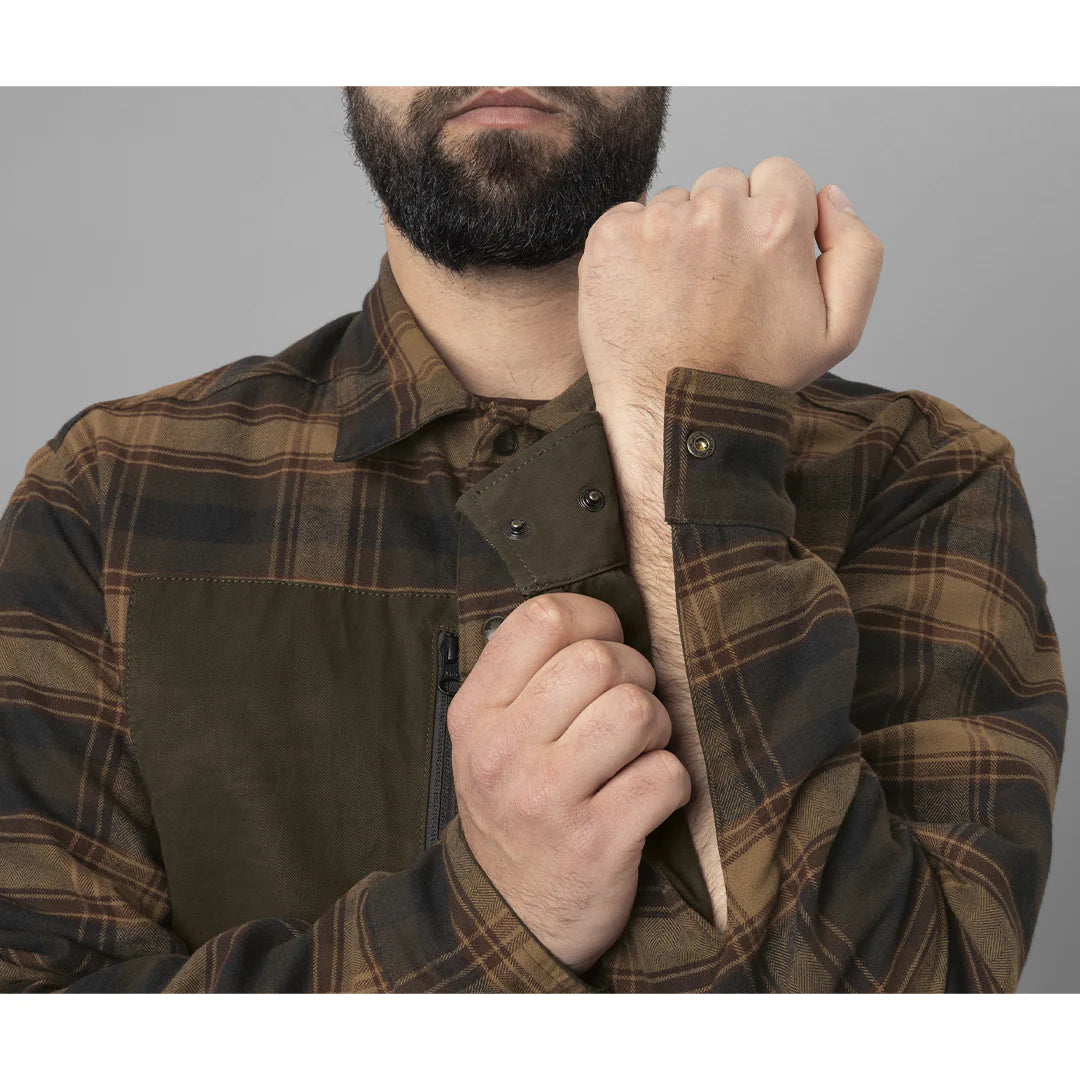 Harkila Eirik Reversible Shirt Jacket - Dark Warm Olive/Burgundy