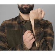 Harkila Eirik Reversible Shirt Jacket - Dark Warm Olive/Burgundy