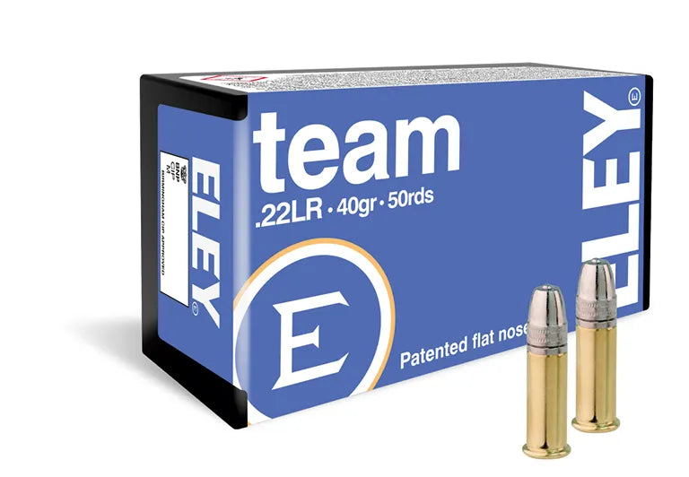 Eley Team 22LR Rifle Ammunition Bullets 40g Flat Nose