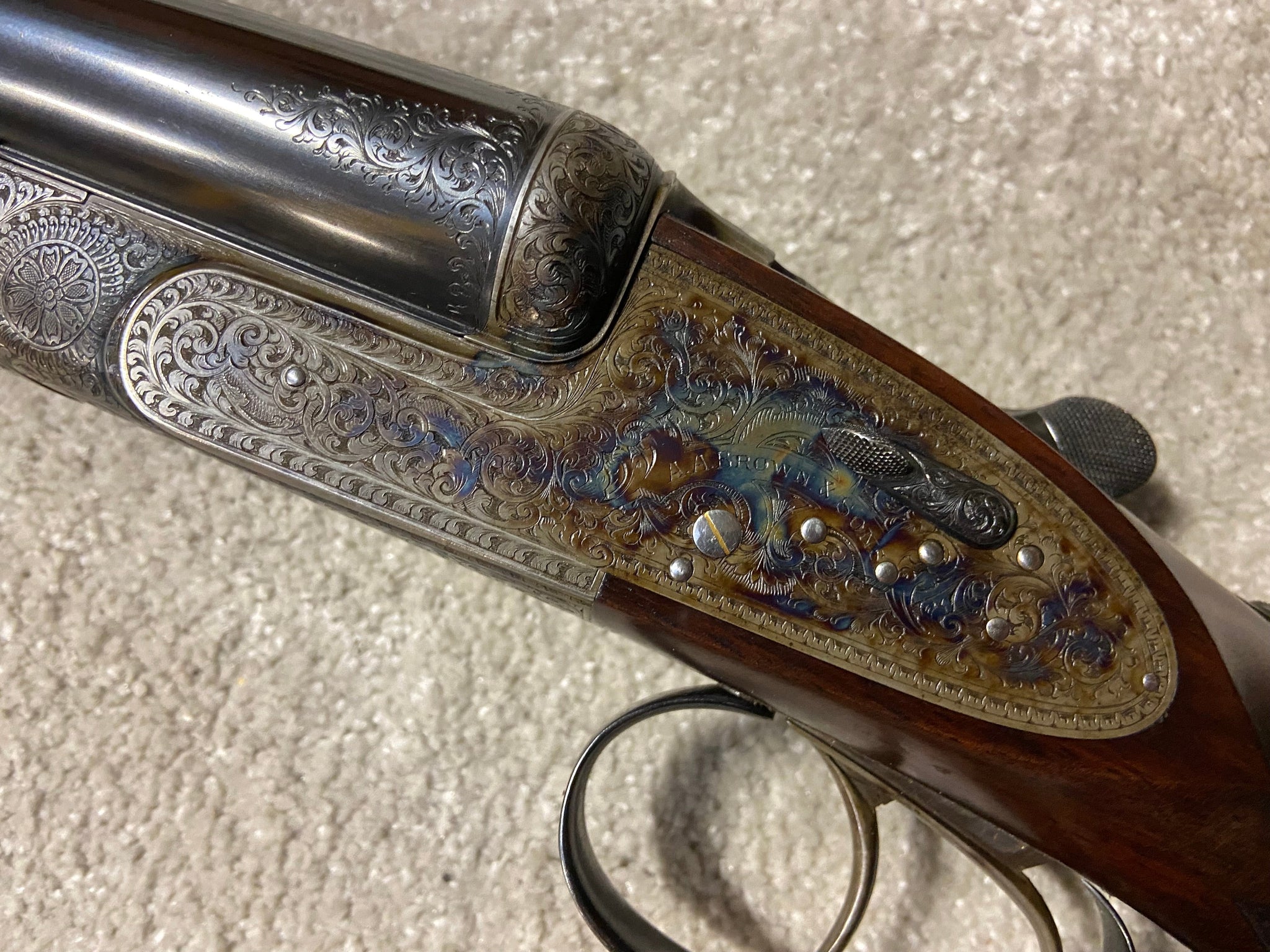 A A Brown Supreme De Lux Side By Side 12 Gauge Shotgun